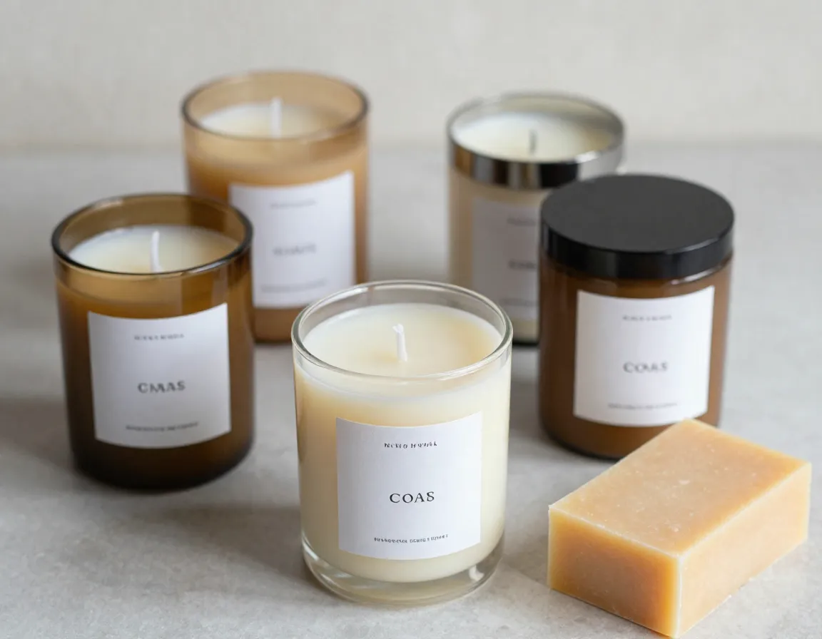 Natural soy wax and premium ingredients used in handcrafted candles